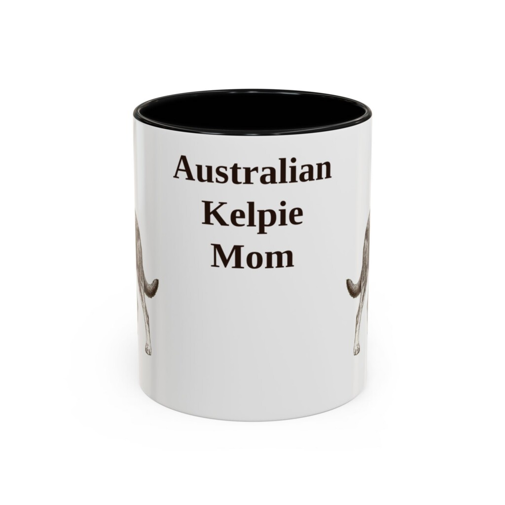 11oz Australian Kelpie Dog Mom Mug, Vintage Sketch Coffee Mug, Dog Mom Gift