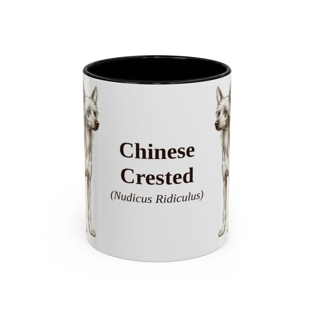 15753812597472521576_2048.jpeg 11oz Chinese Crested Latin Mug, Vintage Dog Coffee Mug, Dog Lover Gift