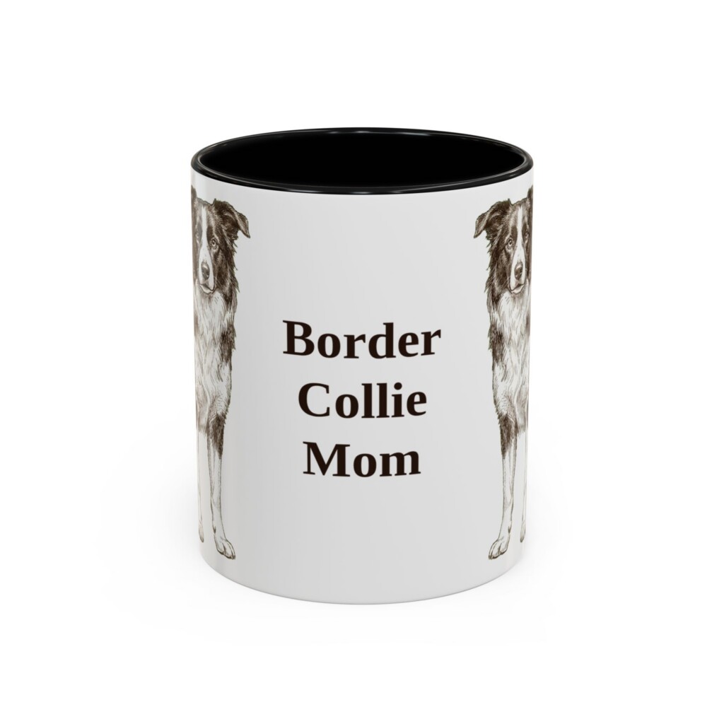 11oz Border Collie Dog Mom Mug, Vintage Sketch Coffee Mug, Dog Mom Gift