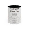 11oz Australian Cattle Dog Mug, Illustrated Dog Breed Facts Coffee Mug, Vintage Dog Keepsake Gift