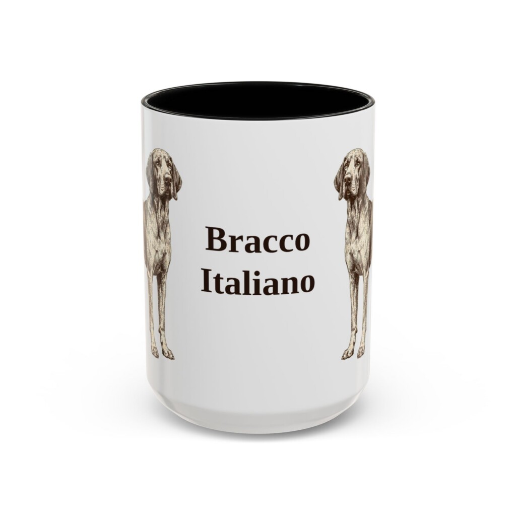15861567585170937382_2048.jpeg 15oz Bracco Italiano Mug, Vintage Dog Portrait Coffee Mug, Dog Lover Gift