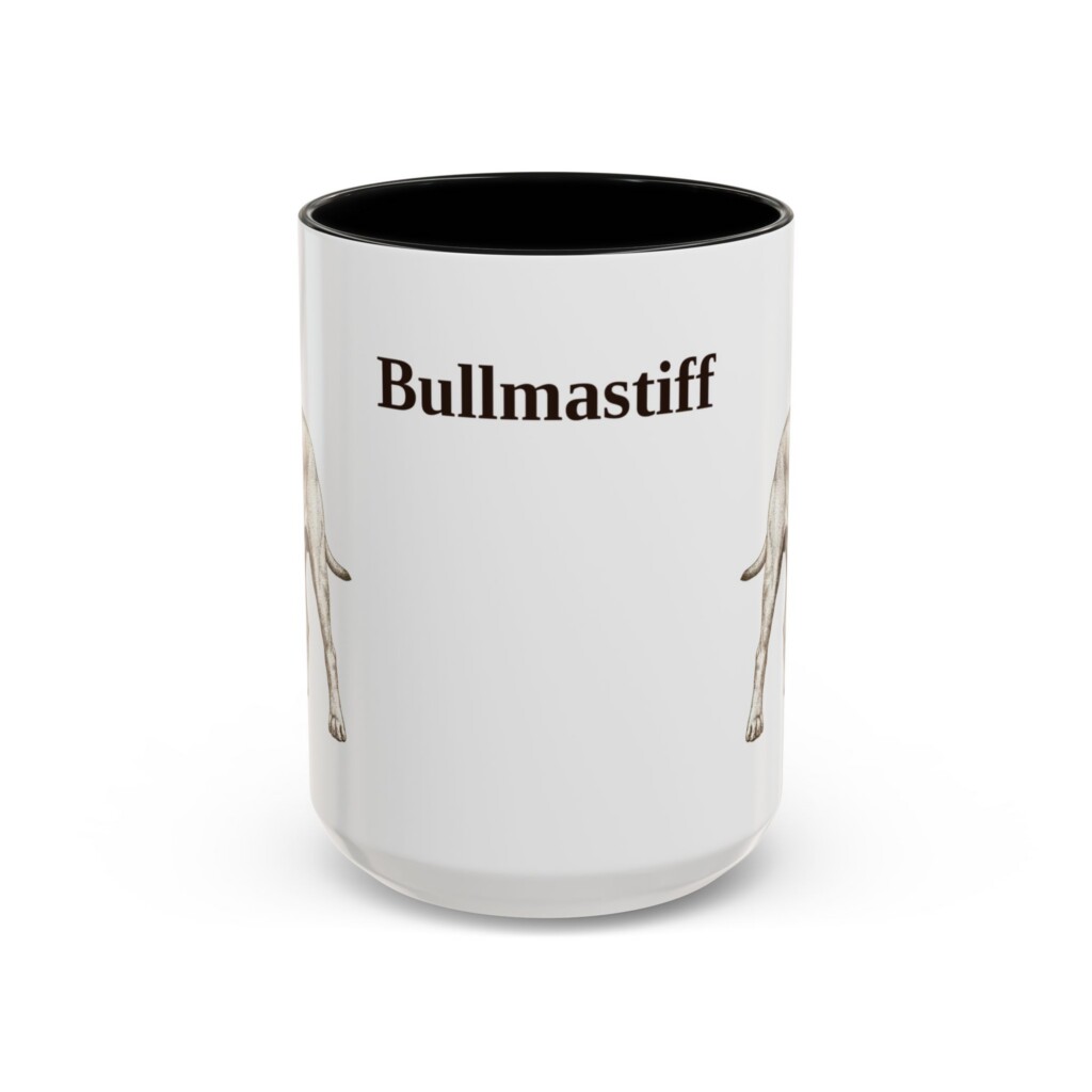 15oz Bullmastiff Mug, Vintage Dog Portrait Coffee Mug, Dog Lover Gift