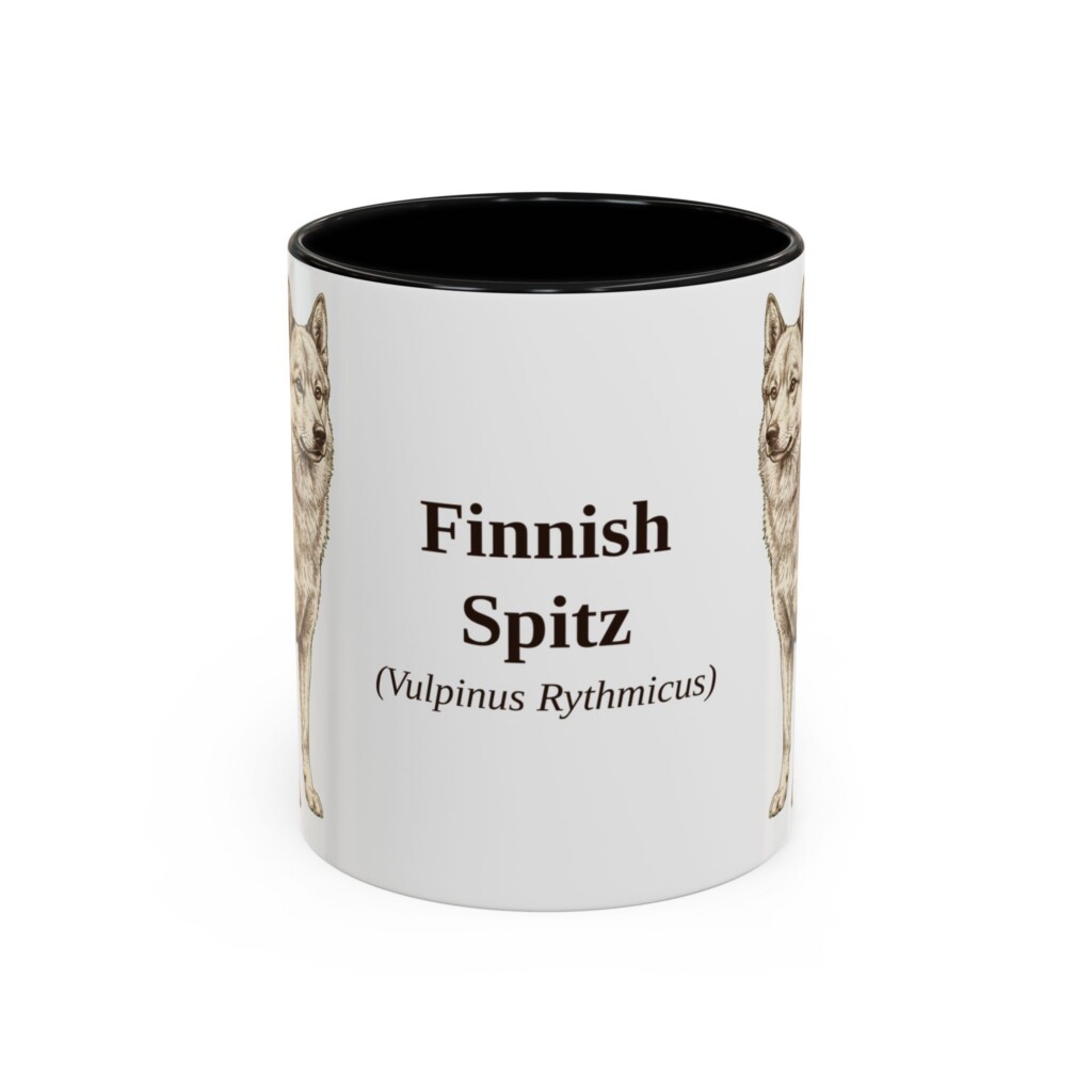11oz Finnish Spitz Latin Mug, Vintage Dog Coffee Mug, Dog Lover Gift
