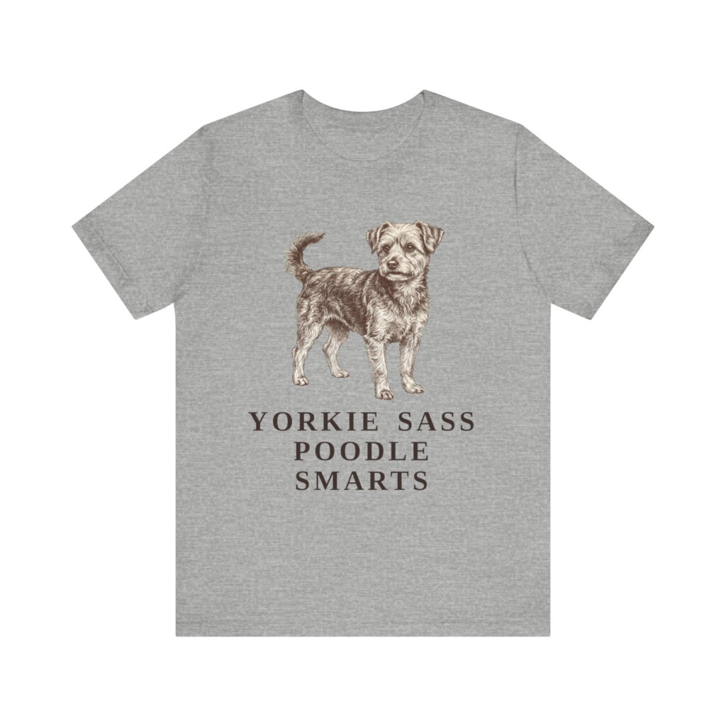 Yorkipoo Humor Shirt, Vintage Dog Sketch Tee, Dog Humor Gift