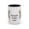 15oz Bearded Collie Dog Dad Mug, Vintage Sketch Coffee Mug, Dog Dad Gift