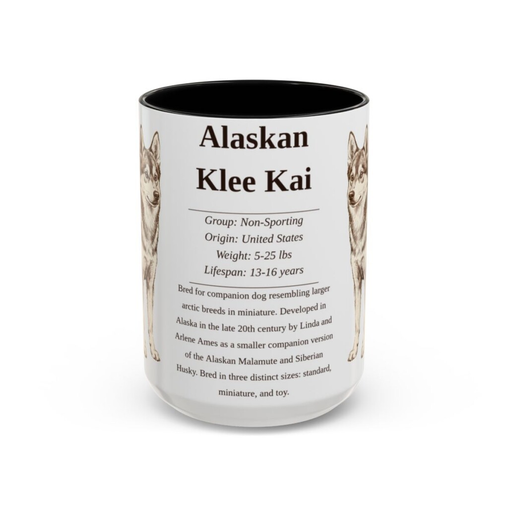 15oz Alaskan Klee Kai Mug, Black, front view