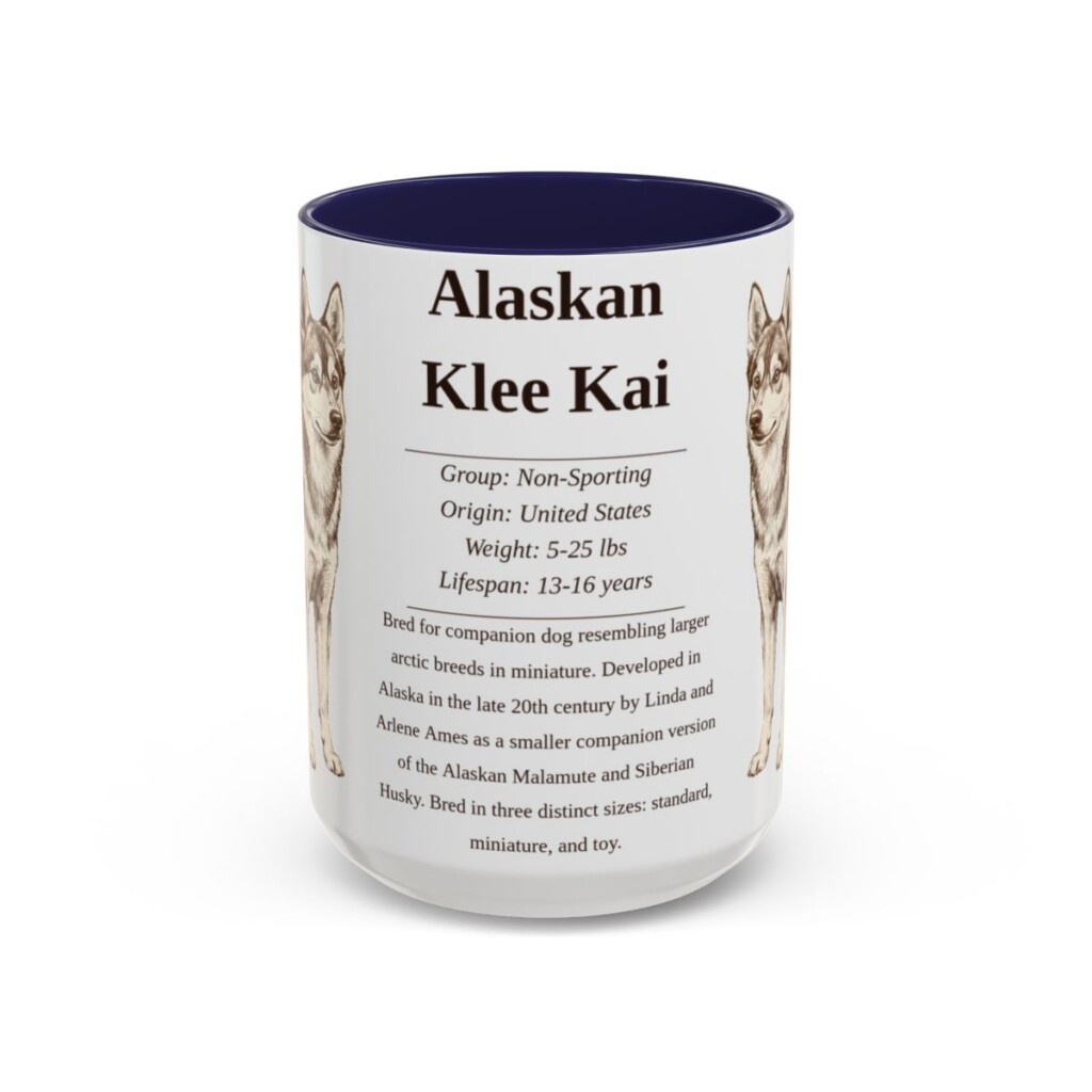 15oz Alaskan Klee Kai Mug, Navy, front view