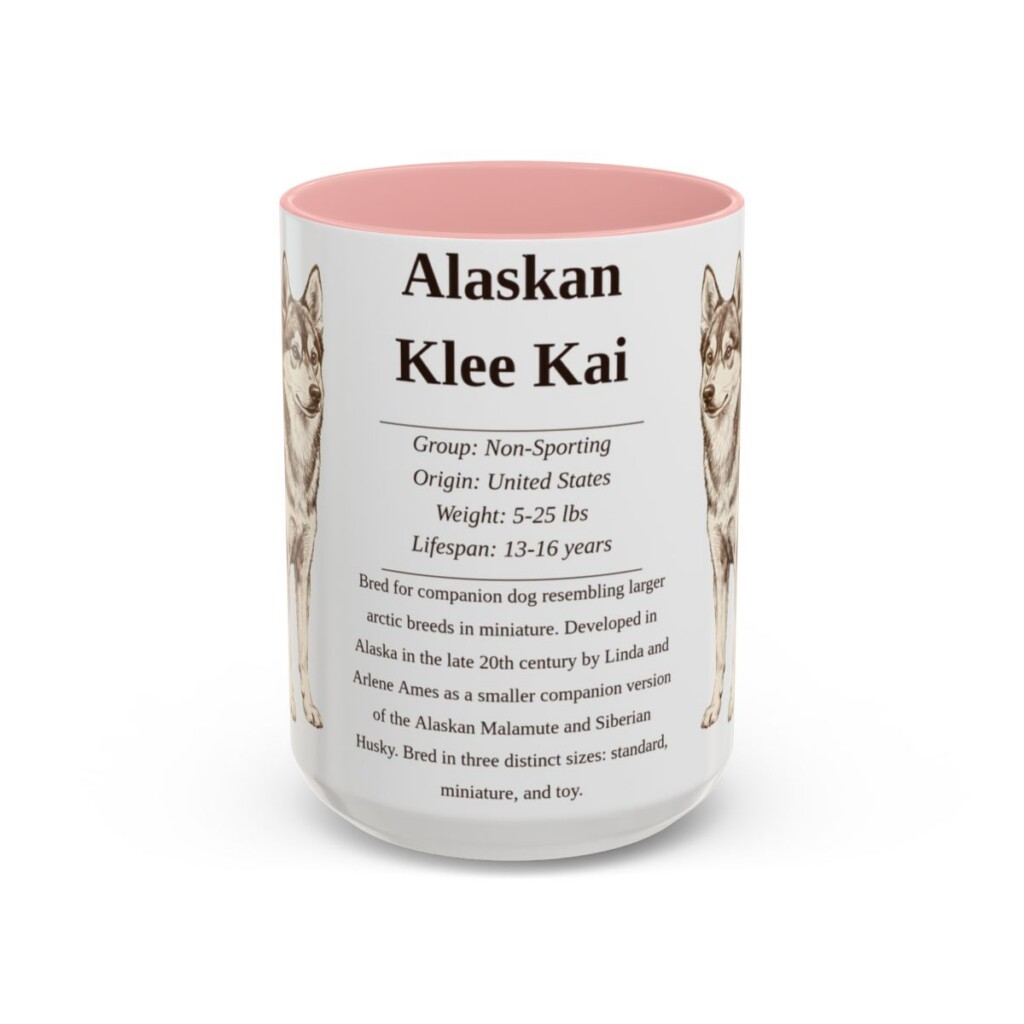 15oz Alaskan Klee Kai Mug, Pink, front view