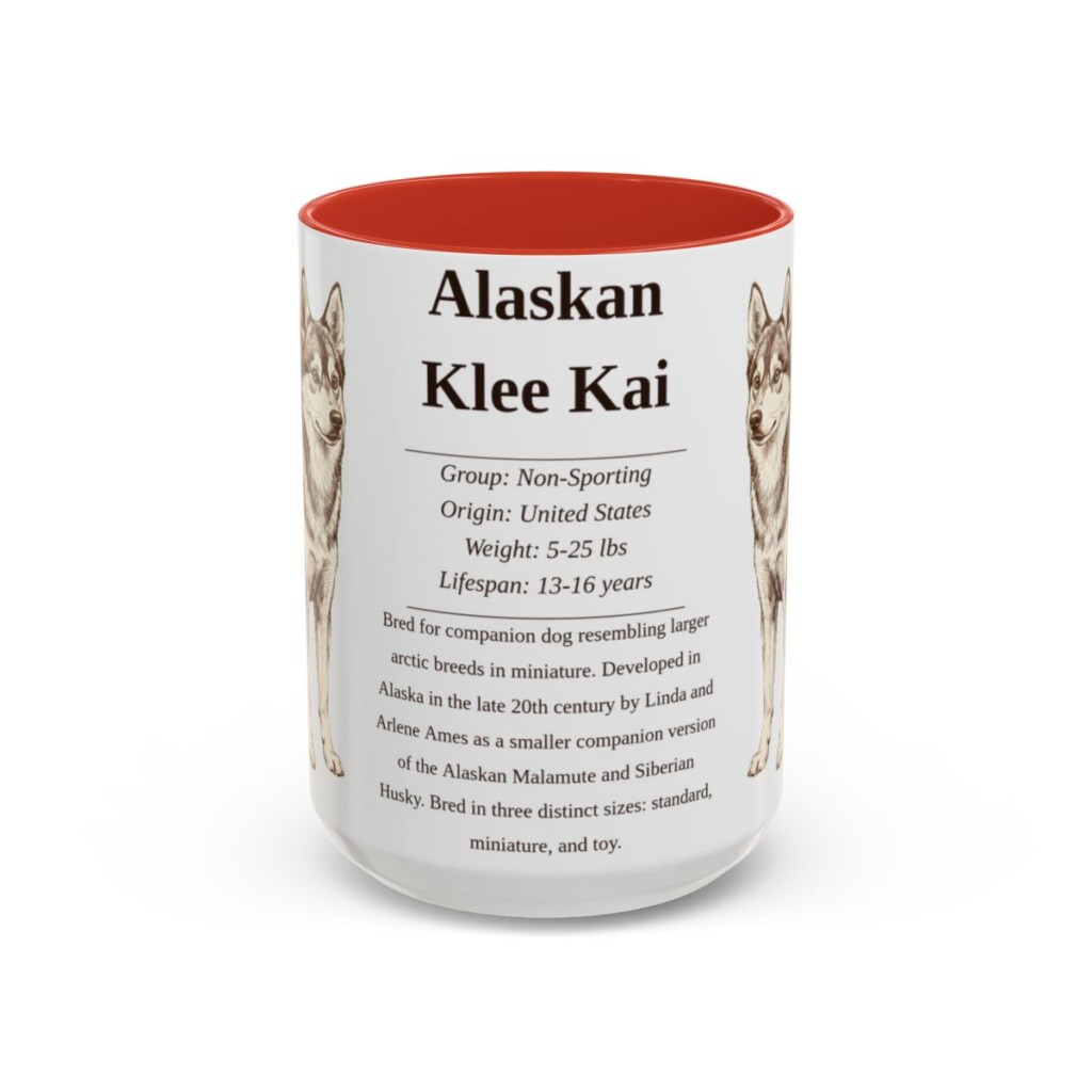 15oz Alaskan Klee Kai Mug, Red, front view