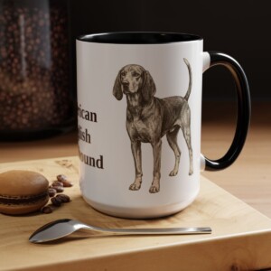 15oz American English Coonhound Mug, Black, lifestyle photo