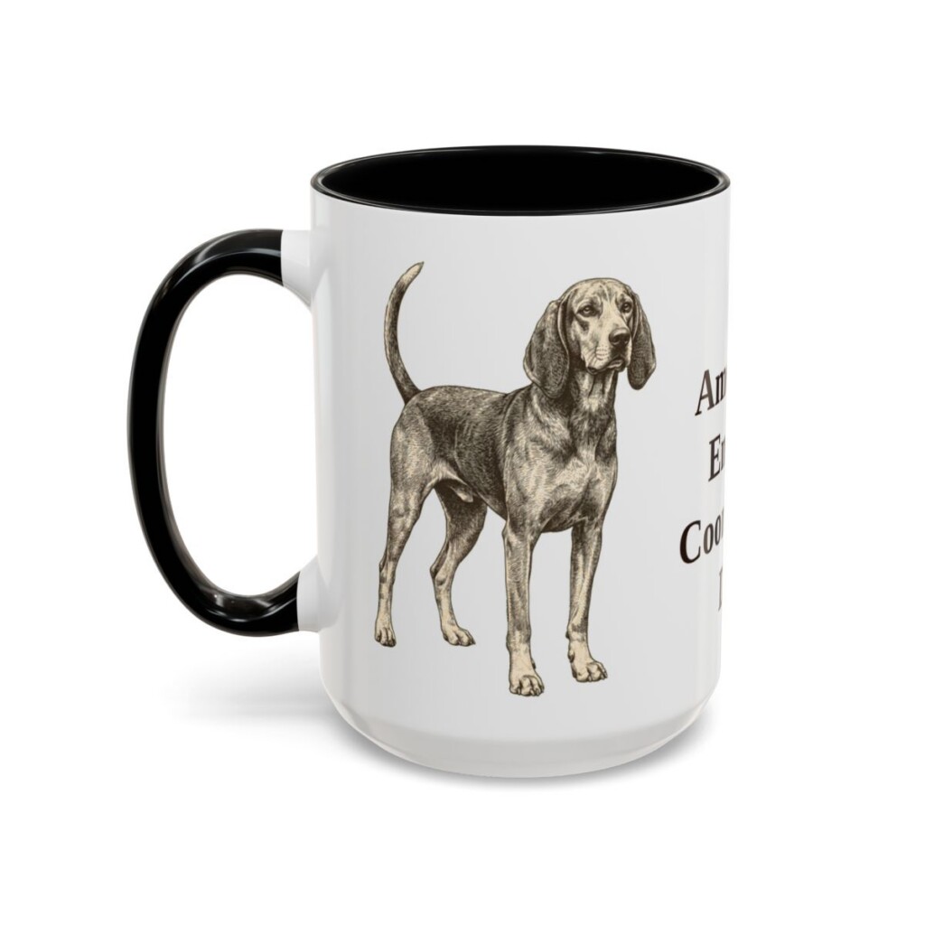 15oz-american-english-coonhound-mug-dad-black-left 15oz American English Coonhound Dog Dad Mug, Black, left side view