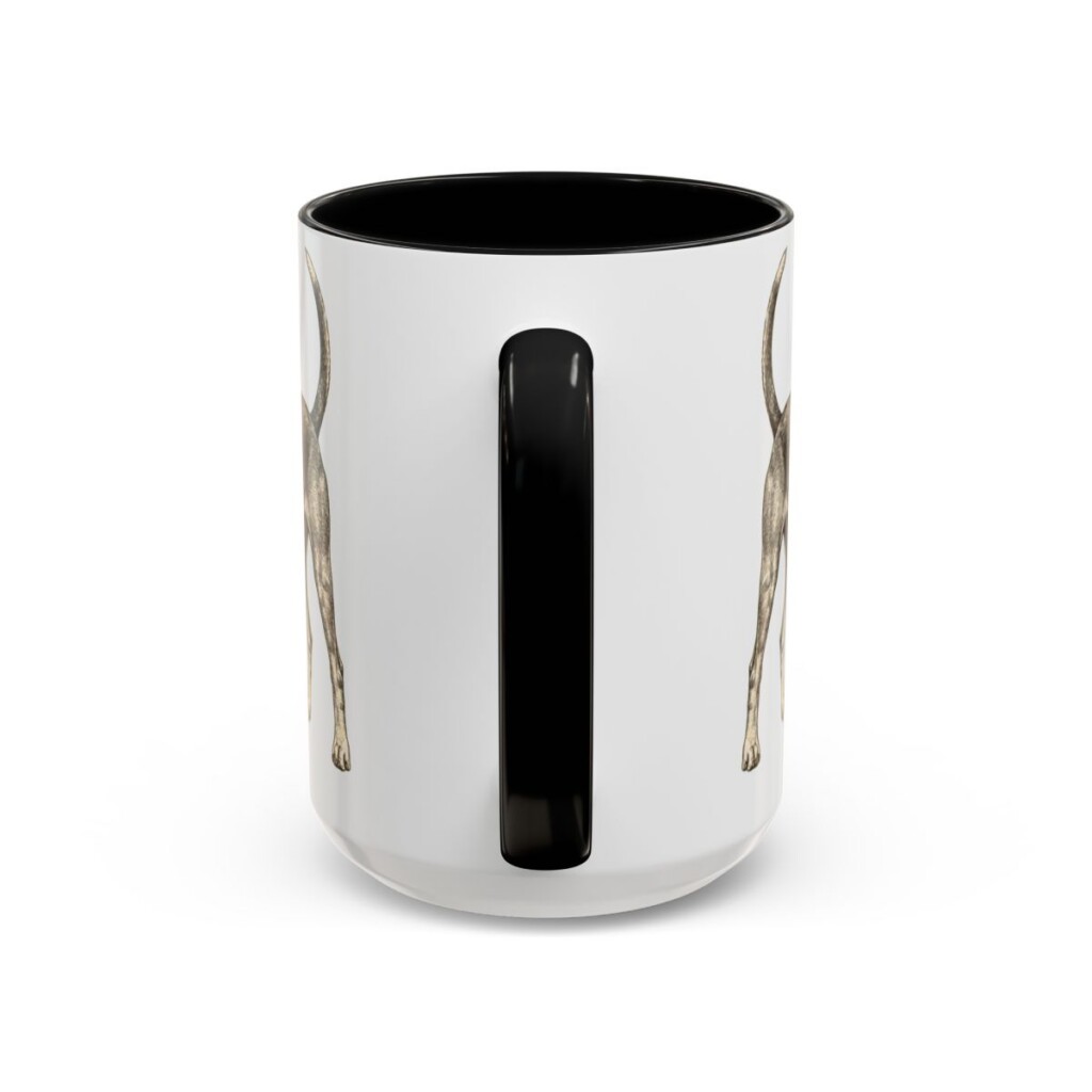 15oz Funny American English Coonhound Mug, Black, back view