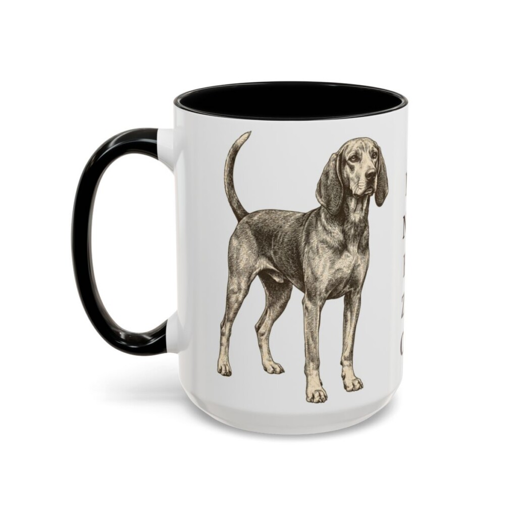 15oz Funny American English Coonhound Mug, Black, left side view