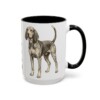 15oz Funny American English Coonhound Mug, Black, right side view