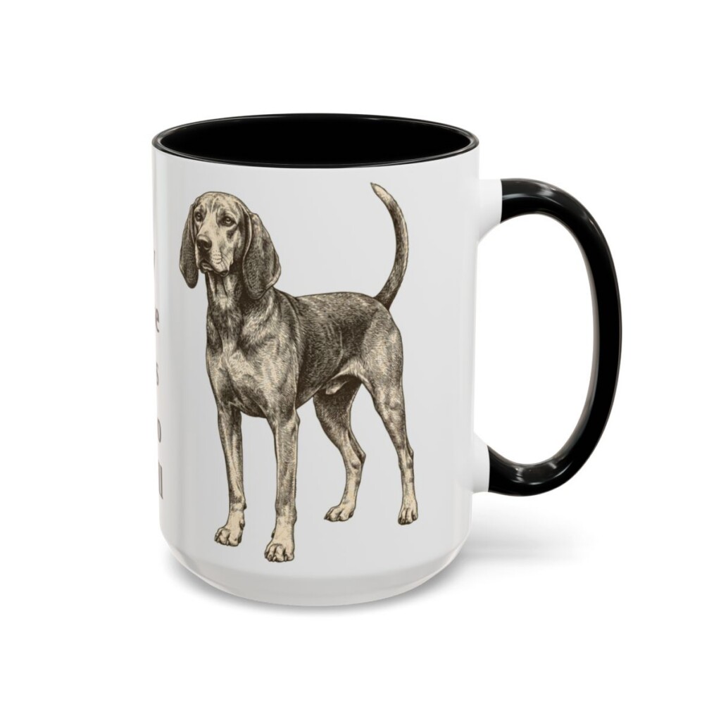 15oz Funny American English Coonhound Mug, Black, right side view