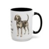 15oz American English Coonhound Latin Mug, Black, right side view