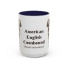 15oz American English Coonhound Latin Mug, Navy, front view