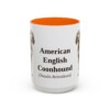 15oz American English Coonhound Latin Mug, Orange, front view