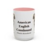 15oz American English Coonhound Latin Mug, Pink, front view