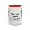 15oz American English Coonhound Latin Mug, Red, front view