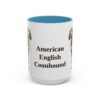 15oz American English Coonhound Mug, Light Blue, front view