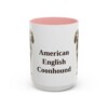15oz American English Coonhound Mug, Pink, front view