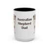 15oz Australian Shepherd Dog Dad Mug, Black, front view