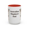 15oz Australian Shepherd Dog Dad Mug, Red, front view