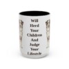 15oz Funny Australian Shepherd Mug, Black, front view