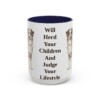 15oz Funny Australian Shepherd Mug, Navy, front view
