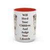 15oz Funny Australian Shepherd Mug, Red, front view