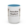 15oz-australian-shepherd-mug-latin-light-blue 15oz Australian Shepherd Latin Mug, Light Blue, front view
