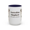 15oz-australian-shepherd-mug-latin-navy 15oz Australian Shepherd Latin Mug, Navy, front view