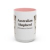 15oz-australian-shepherd-mug-latin-pink 15oz Australian Shepherd Latin Mug, Pink, front view