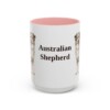15oz Australian Shepherd Mug, Pink, front view
