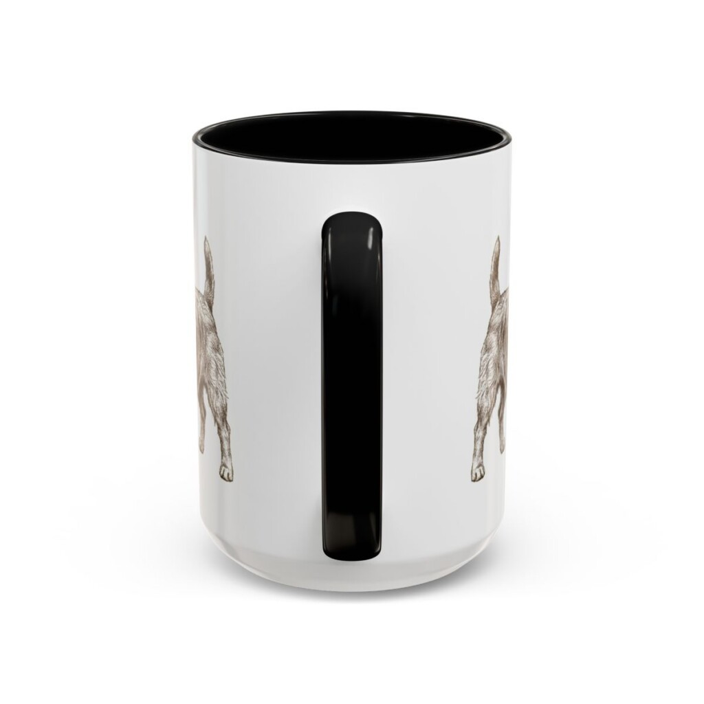 15oz Australian Terrier Dog Dad Mug, Black, back view