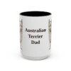 15oz Australian Terrier Dog Dad Mug, Black, front view