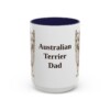 15oz Australian Terrier Dog Dad Mug, Navy, front view