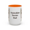 15oz Australian Terrier Dog Dad Mug, Orange, front view