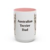 15oz Australian Terrier Dog Dad Mug, Pink, front view