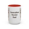15oz Australian Terrier Dog Dad Mug, Red, front view