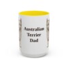 15oz Australian Terrier Dog Dad Mug, Yellow, front view