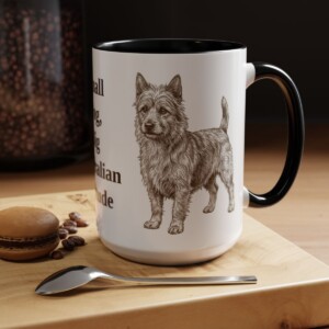 15oz Funny Australian Terrier Mug, Black, lifestyle photo