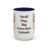 15oz Funny Australian Terrier Mug, Navy, front view