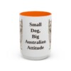 15oz Funny Australian Terrier Mug, Orange, front view