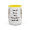15oz Funny Australian Terrier Mug, Yellow, front view
