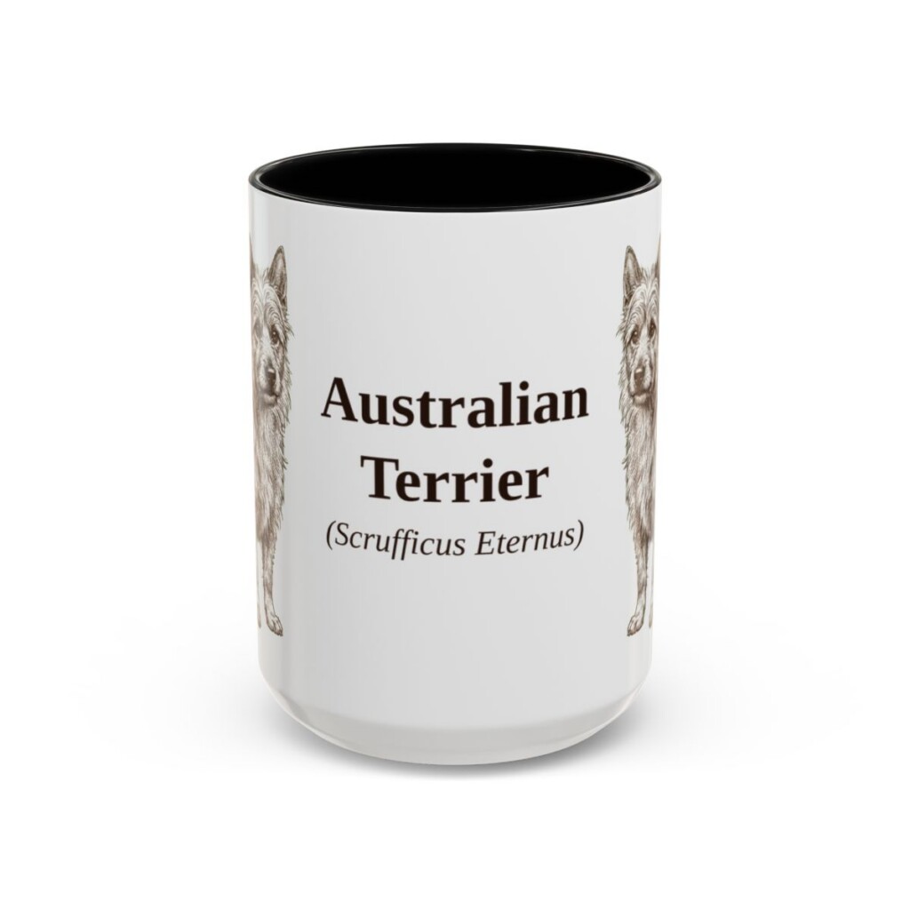 15oz-australian-terrier-mug-latin-black-front 15oz Australian Terrier Latin Mug, Black, front view