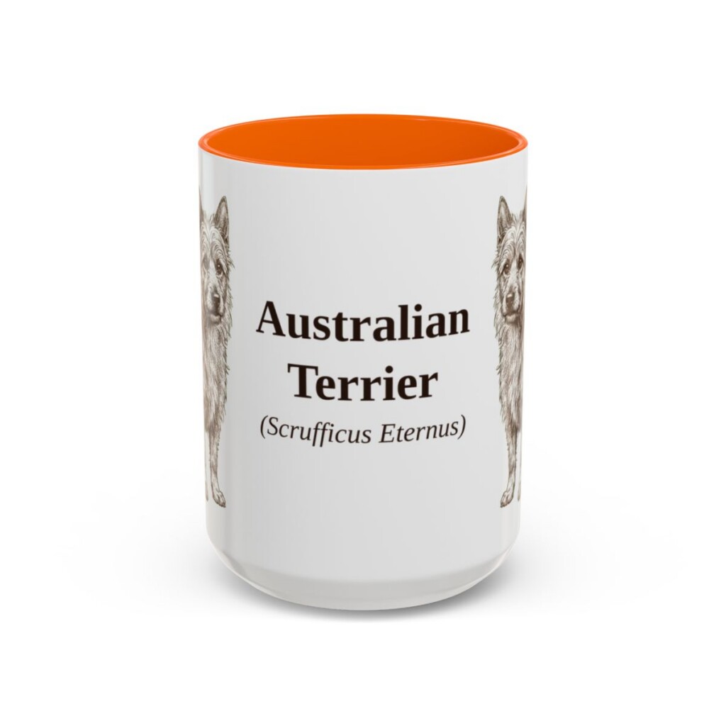 15oz-australian-terrier-mug-latin-orange 15oz Australian Terrier Latin Mug, Orange, front view