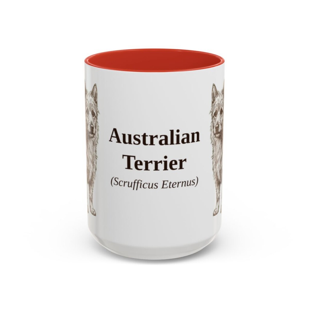 15oz-australian-terrier-mug-latin-red 15oz Australian Terrier Latin Mug, Red, front view