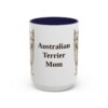 15oz-australian-terrier-mug-mom-navy 15oz Australian Terrier Dog Mom Mug, Navy, front view